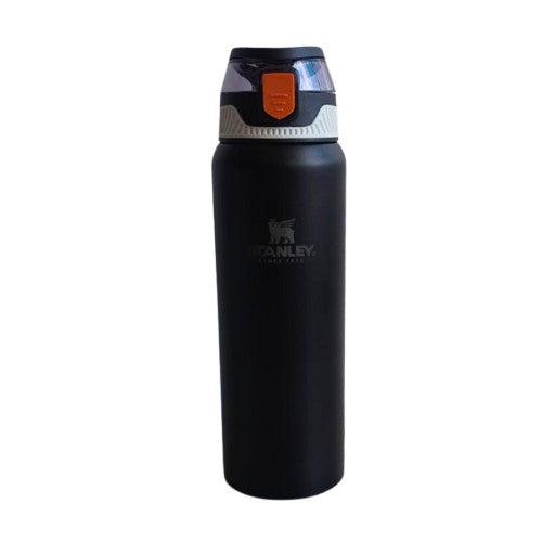 Garrafa Térmica Colorida 800ml Com Alça, Canudo, Tampa Fast Click e Fundo Emborrachado