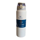 Garrafa Térmica Colorida 800ml Com Alça, Canudo, Tampa Fast Click e Fundo Emborrachado