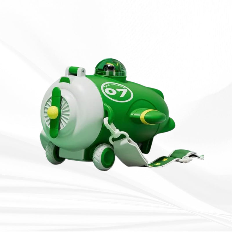 Garrafa Infantil Modelo Avião 500ml Com Copo Removível