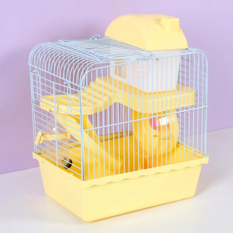 Gaiola Para Hamster 2 Andares Com Tubo Roda Escorregador