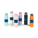 Garrafa Térmica Colorida 800ml Com Alça, Canudo, Tampa Fast Click e Fundo Emborrachado