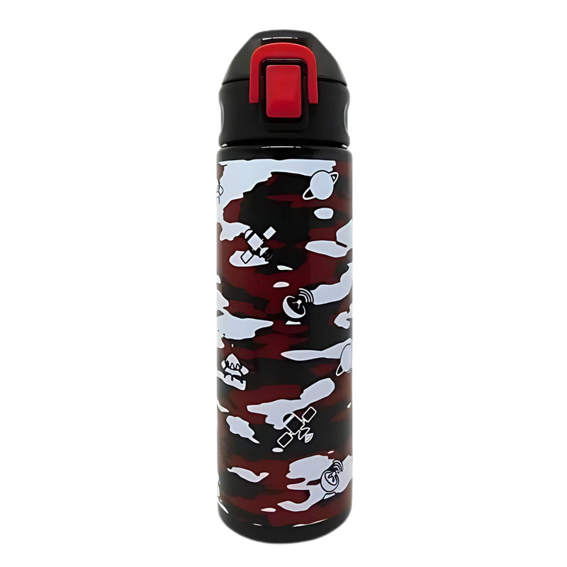 Garrafa Infantil 750ml Antivazamento Estampa Camuflada com Tampa Flip